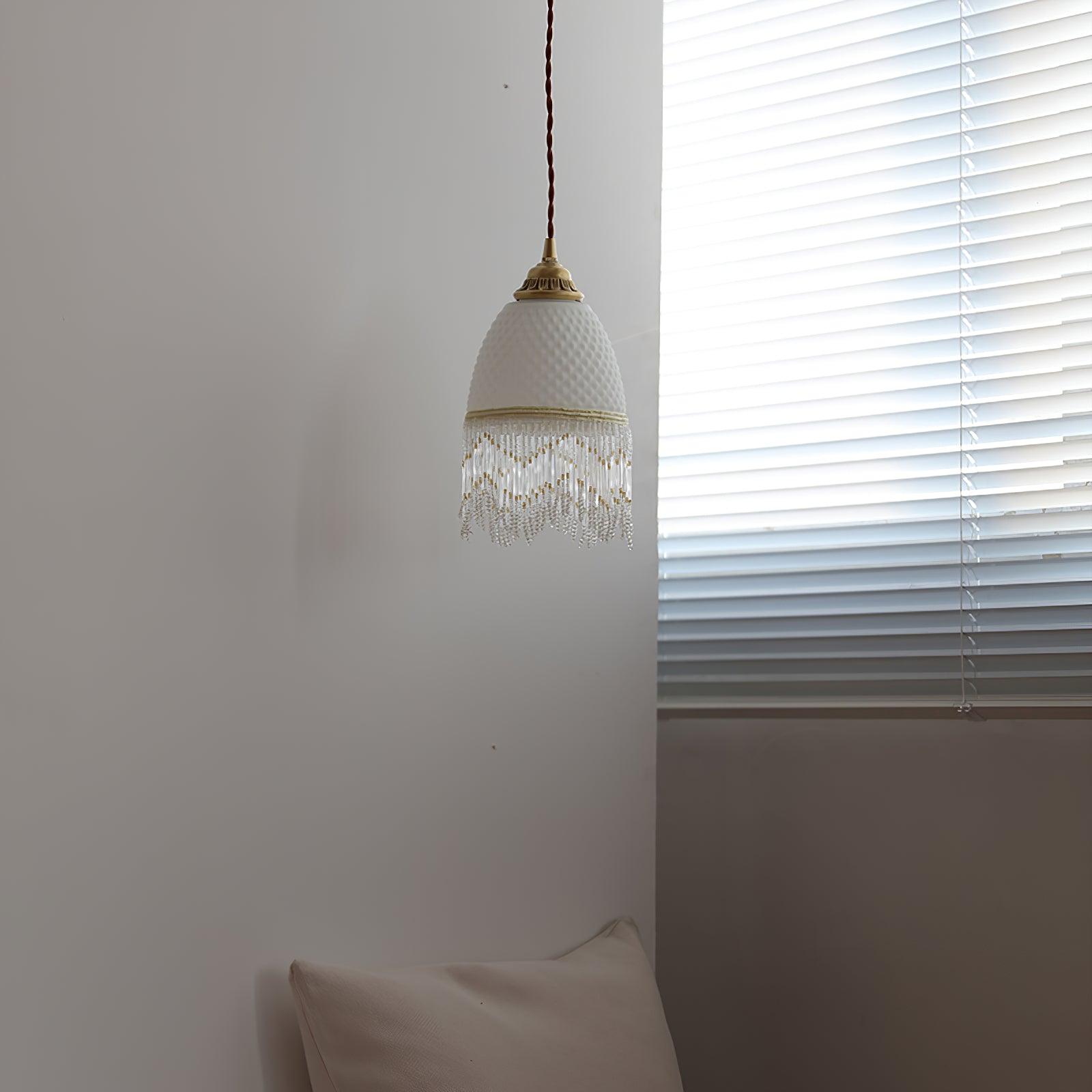 Mesh Tassel Glass Pendant Light - Lumpaz