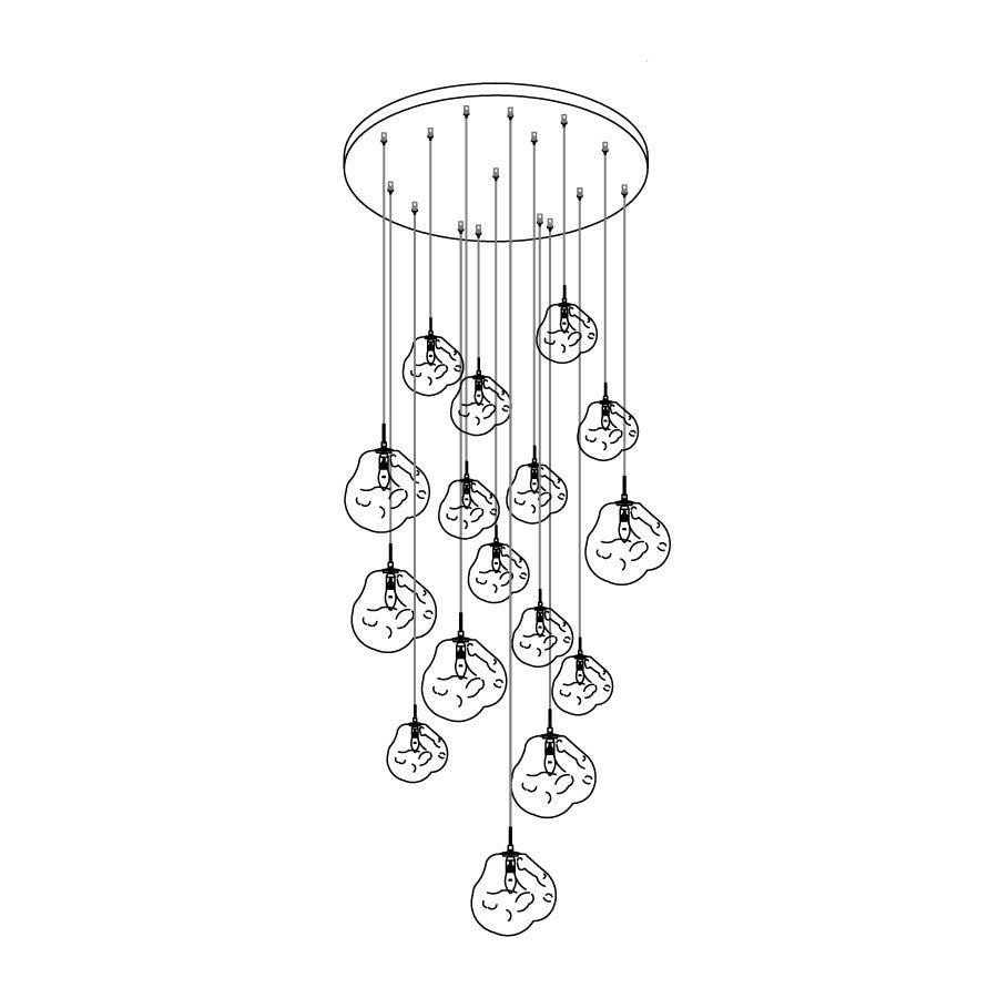 Multi Lava Round Pendant Lamp - Lumpaz