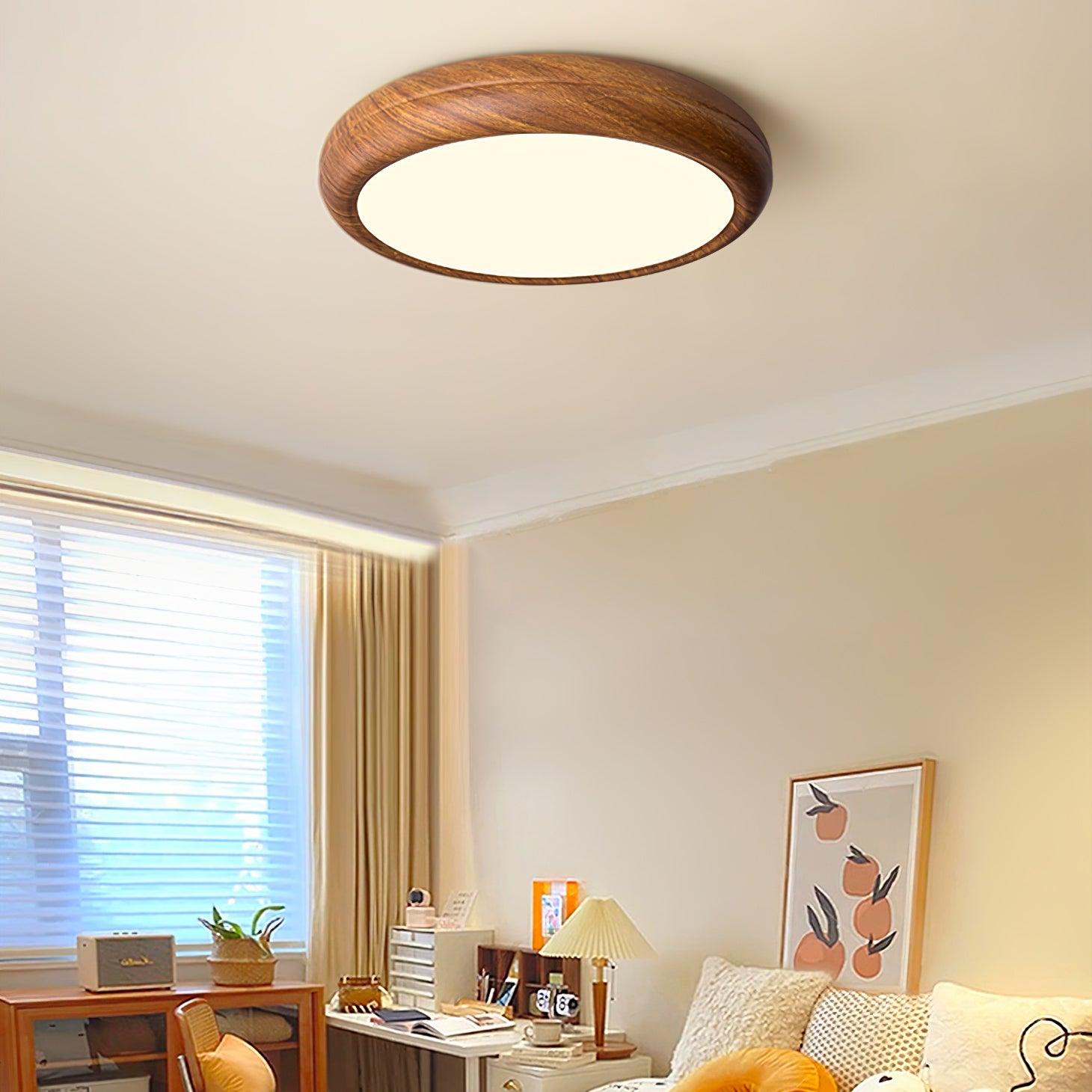 Wood Grain Round Ceiling Lamp - Lumpaz