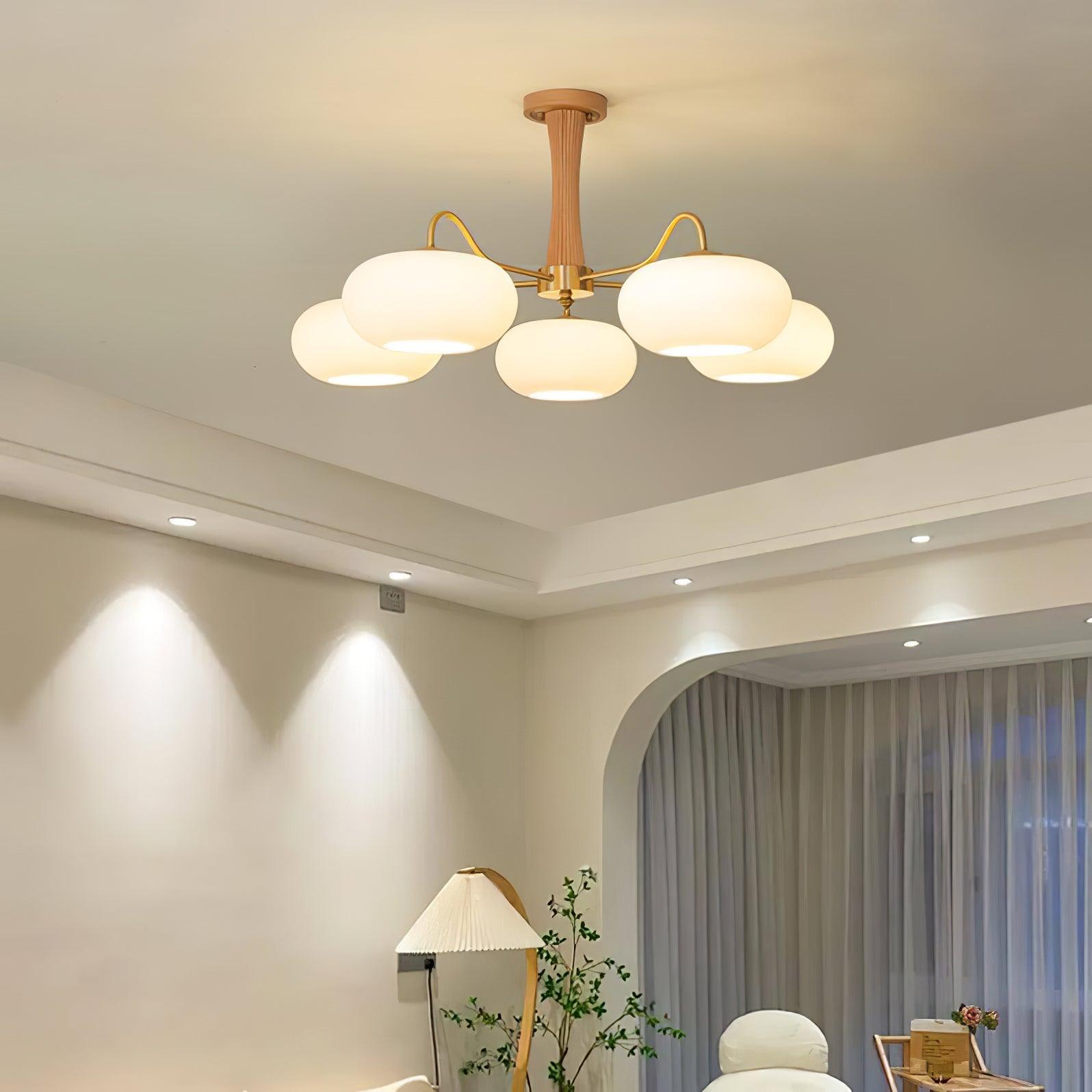 Brass Wooden Persimmon Ceiling Lamp - Lumpaz
