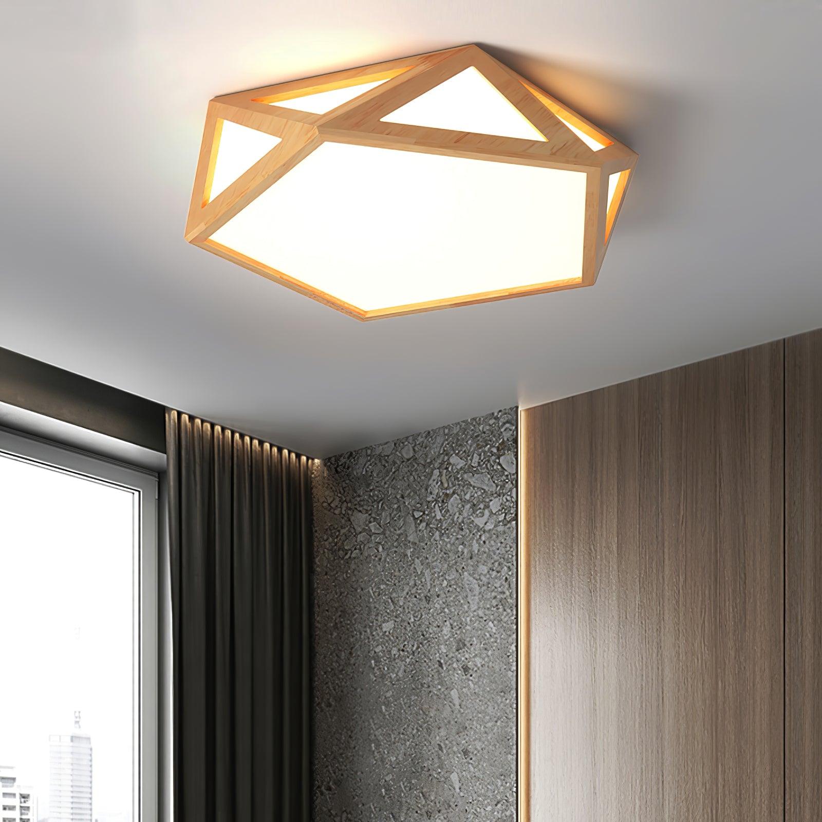 Diamond Wooden Ceiling Lamp - Lumpaz