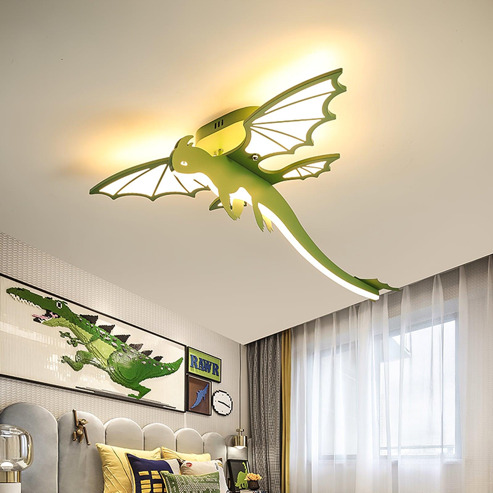 Green Dinosaur Ceiling Light - Lumpaz