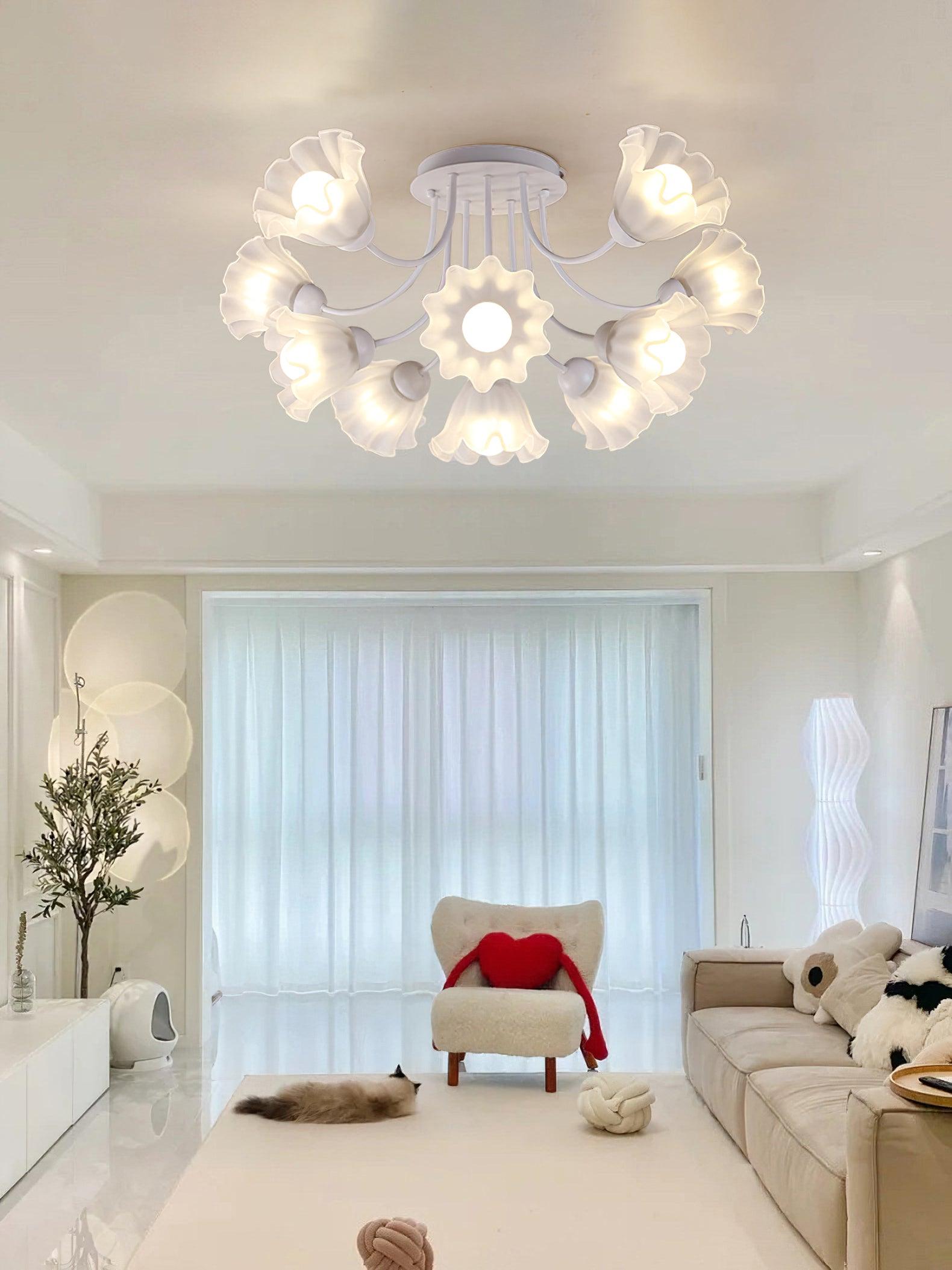 Floral Sculpted Ceiling Lamp - Lumpaz
