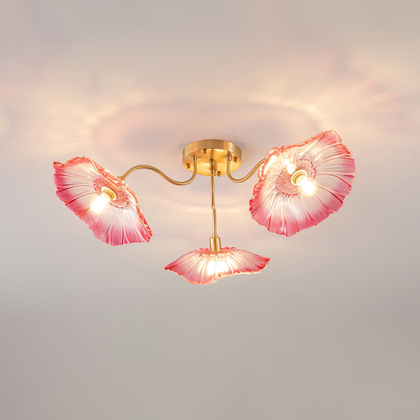 Lotus Leaf Glass Ceiling Lamp - Lumpaz