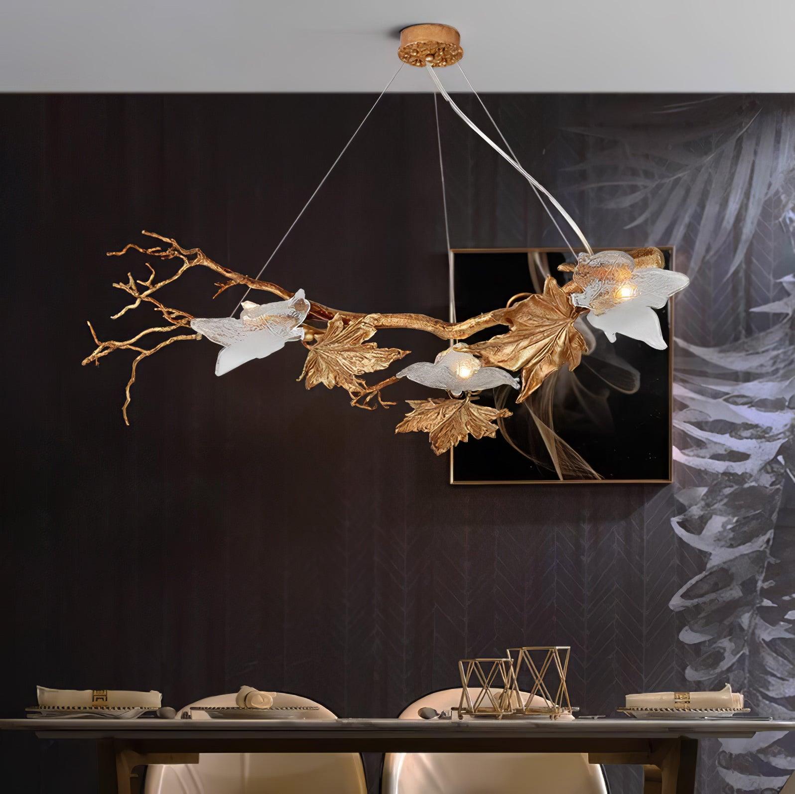 Folio Branch Brass Chandelier - Lumpaz