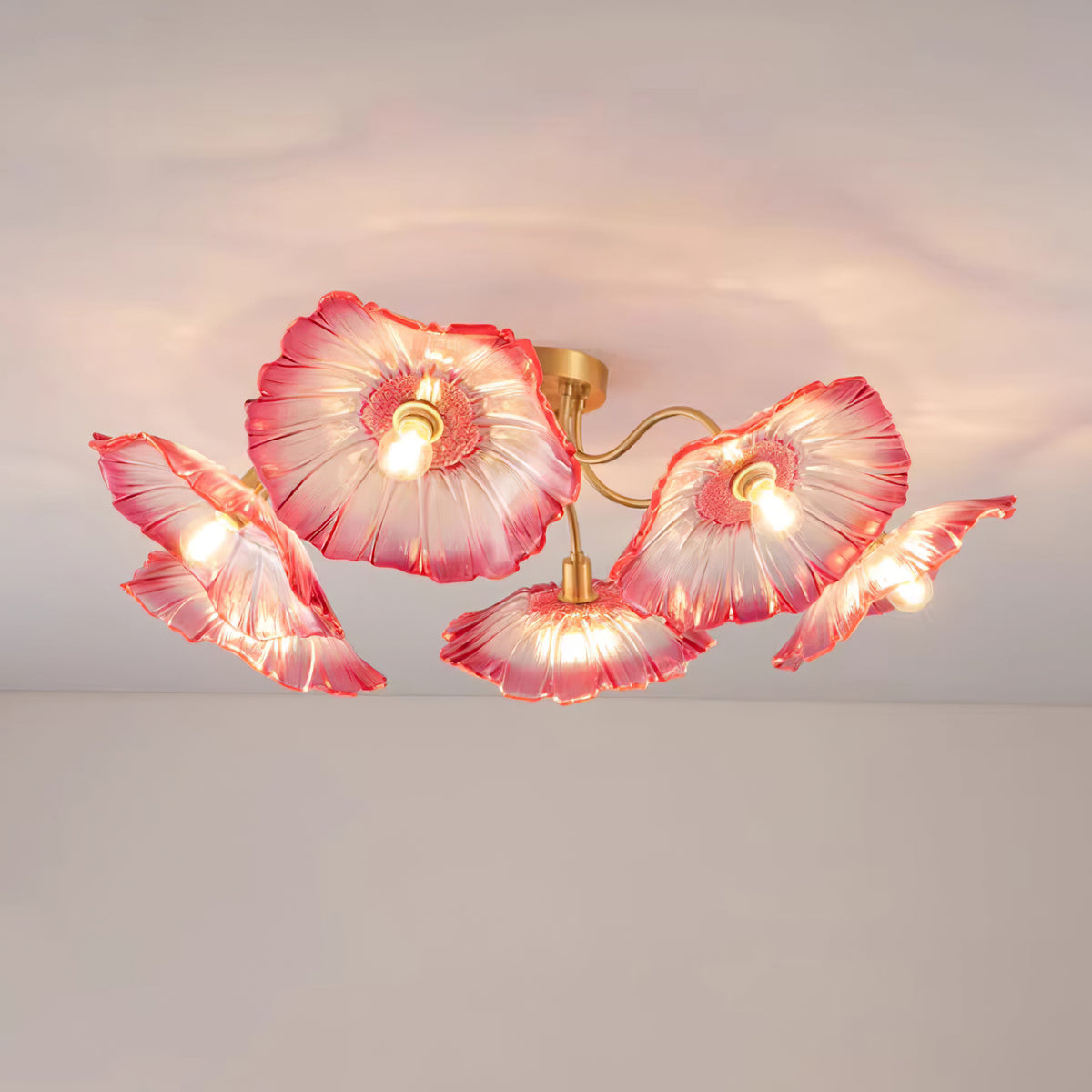 Lotus Leaf Glass Ceiling Lamp - Lumpaz