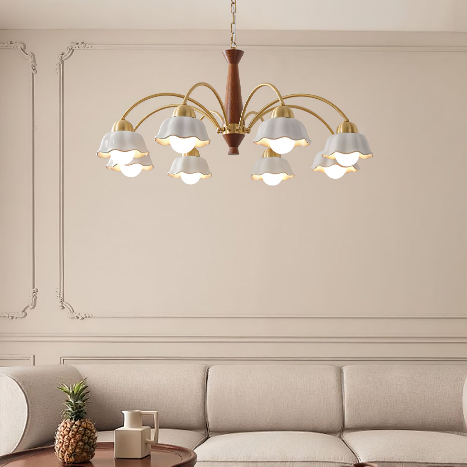 Swedish Modern Brass Chandelier - Lumpaz