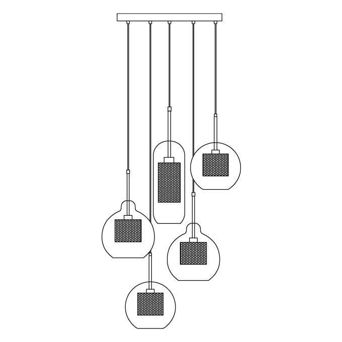 Combined Chiswick Glass Pendant Light - Lumpaz