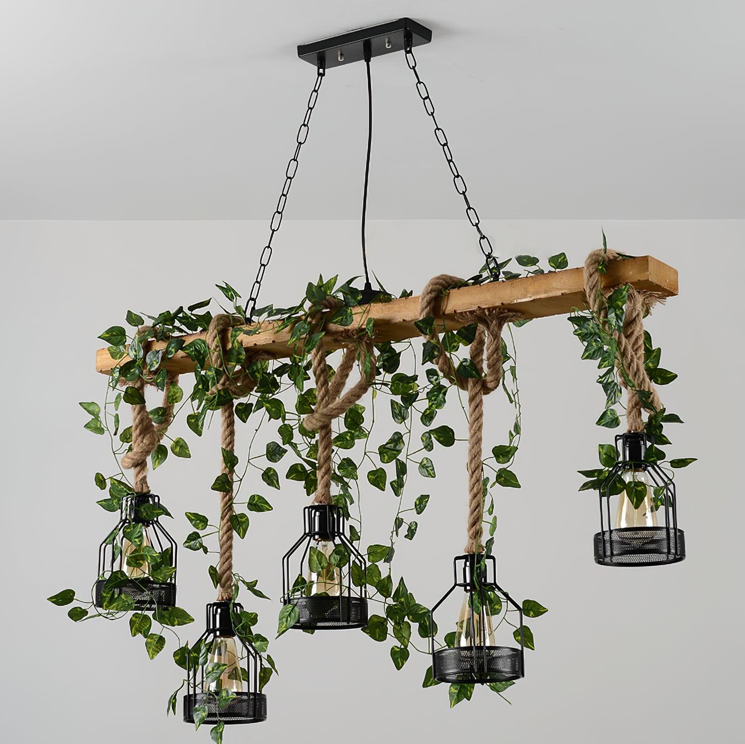 Rustic Wooden Chandelier - Lumpaz