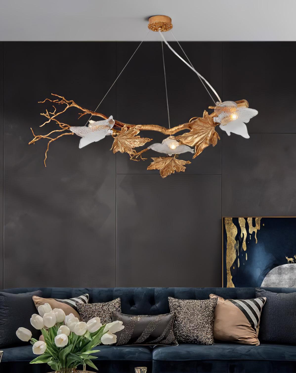 Folio Branch Brass Chandelier - Lumpaz