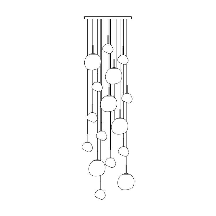 Multi Lava Round Pendant Lamp - Lumpaz