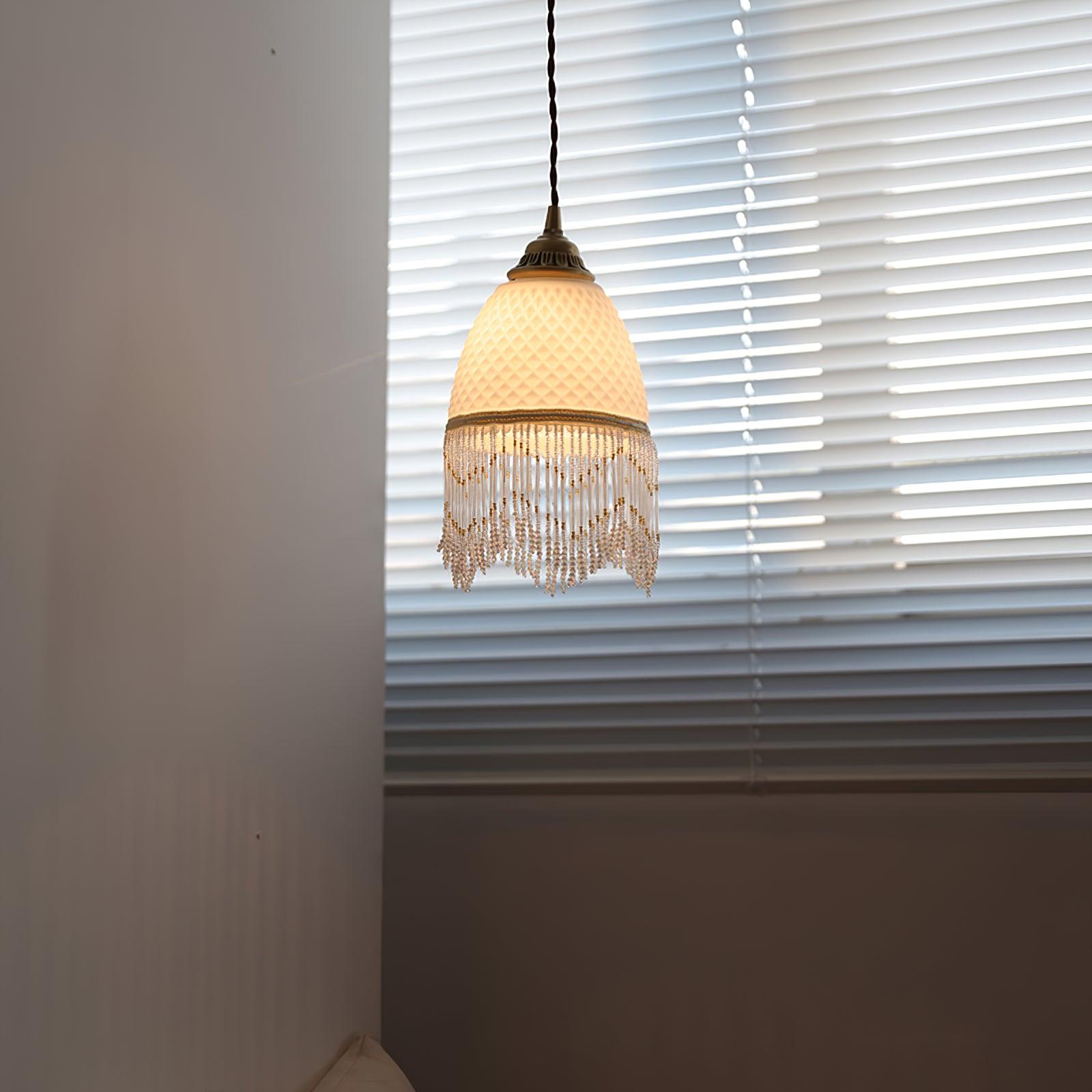 Mesh Tassel Glass Pendant Light - Lumpaz