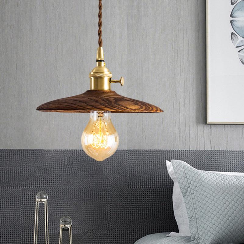 Walnut Conical Pendant Light - Lumpaz