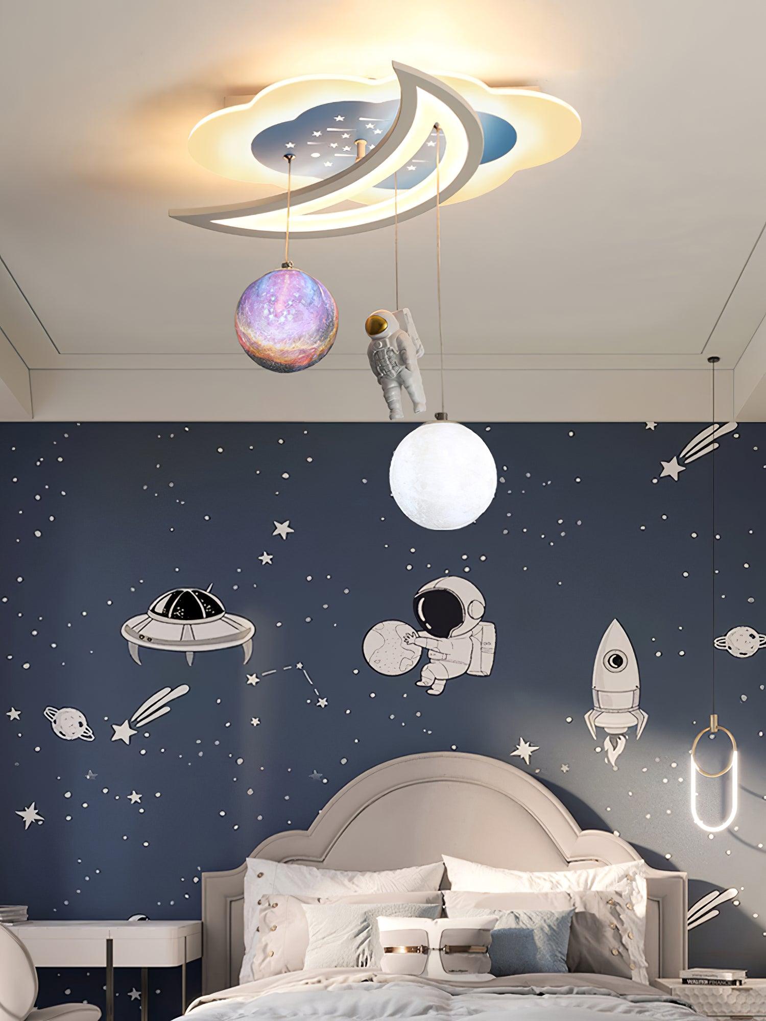 Space Astronaut Star Ceiling Lamp - Lumpaz