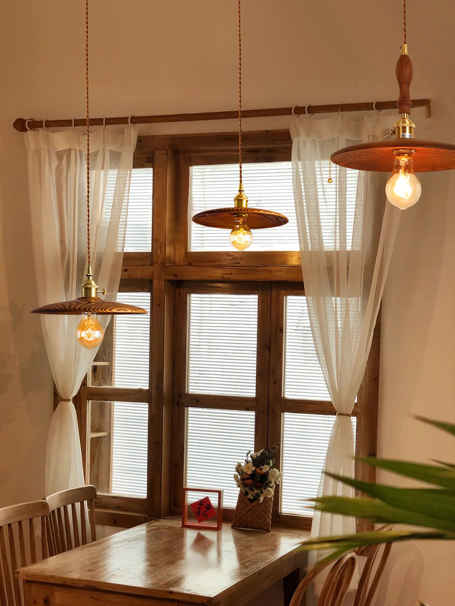 Walnut Conical Pendant Light - Lumpaz