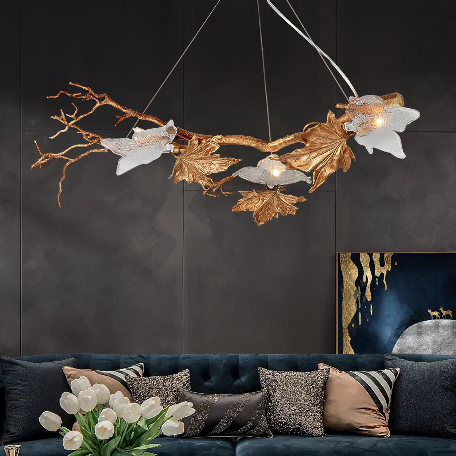 Folio Branch Brass Chandelier - Lumpaz