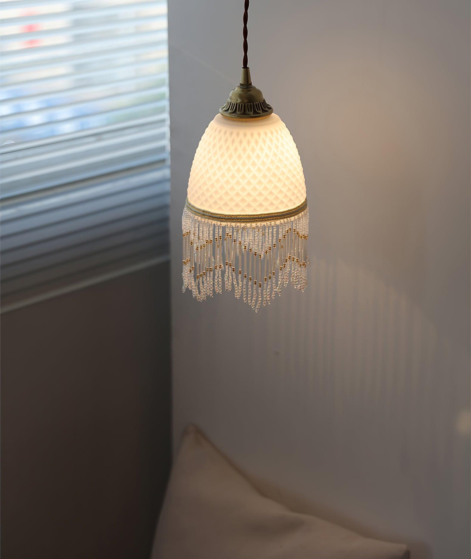 Mesh Tassel Glass Pendant Light - Lumpaz