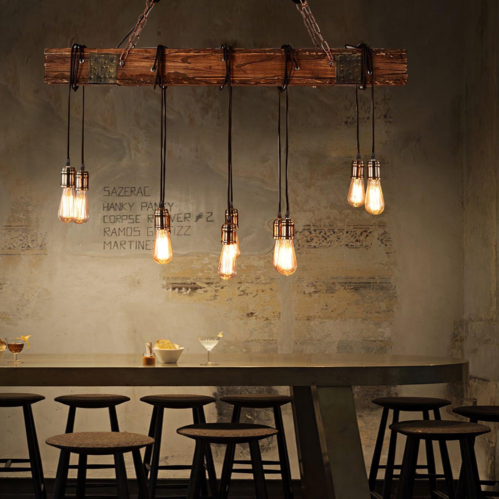 Wood Hanging Multi Chandelier - Lumpaz