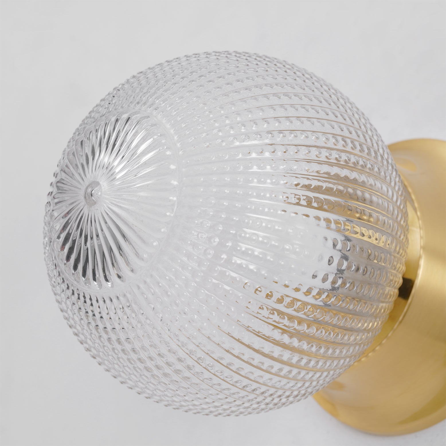 Reeded Globe Flush Ceiling Light - Lumpaz