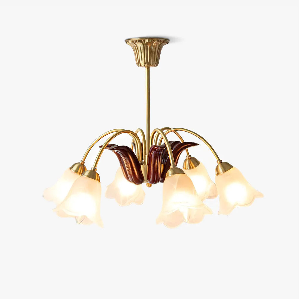 Brass Pastoral Flower Chandelier - Lumpaz