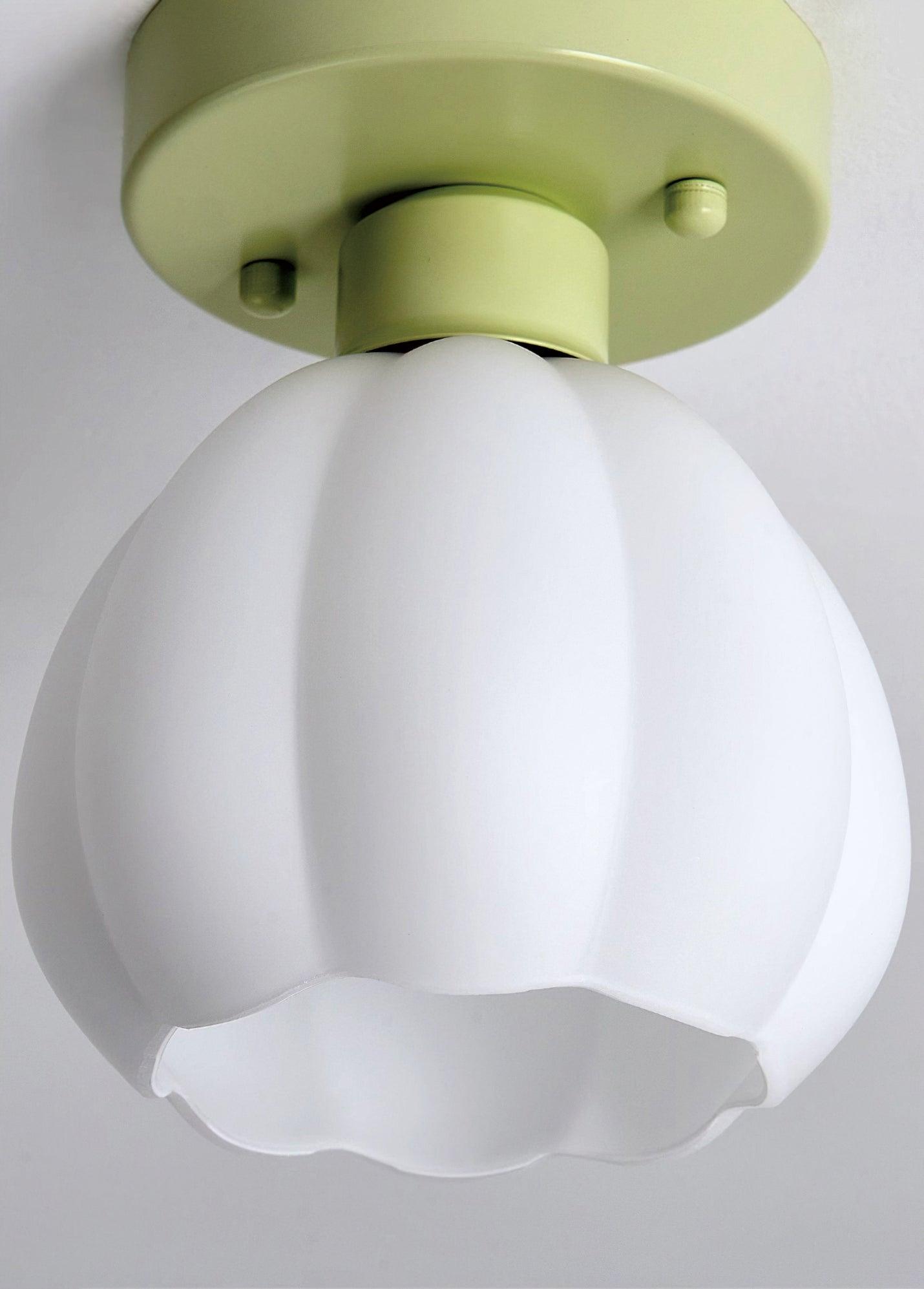 Flower Shaded Semi Flushmount Light - Lumpaz