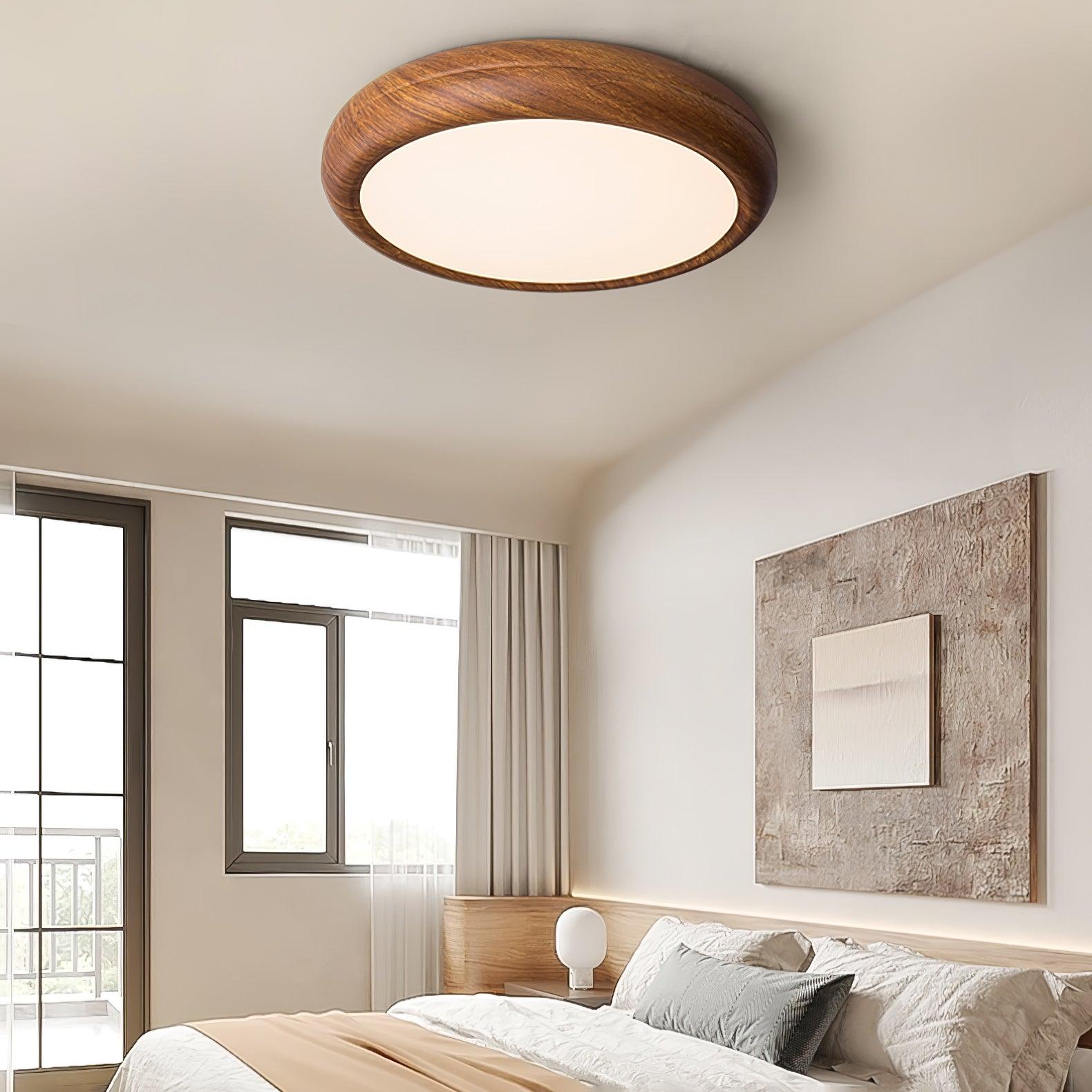 Wood Grain Round Ceiling Lamp - Lumpaz