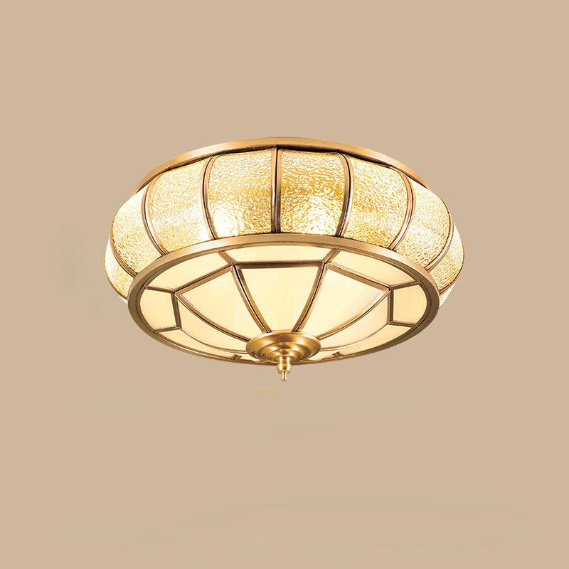 Colonial Glass Drum Ceiling Light - Lumpaz