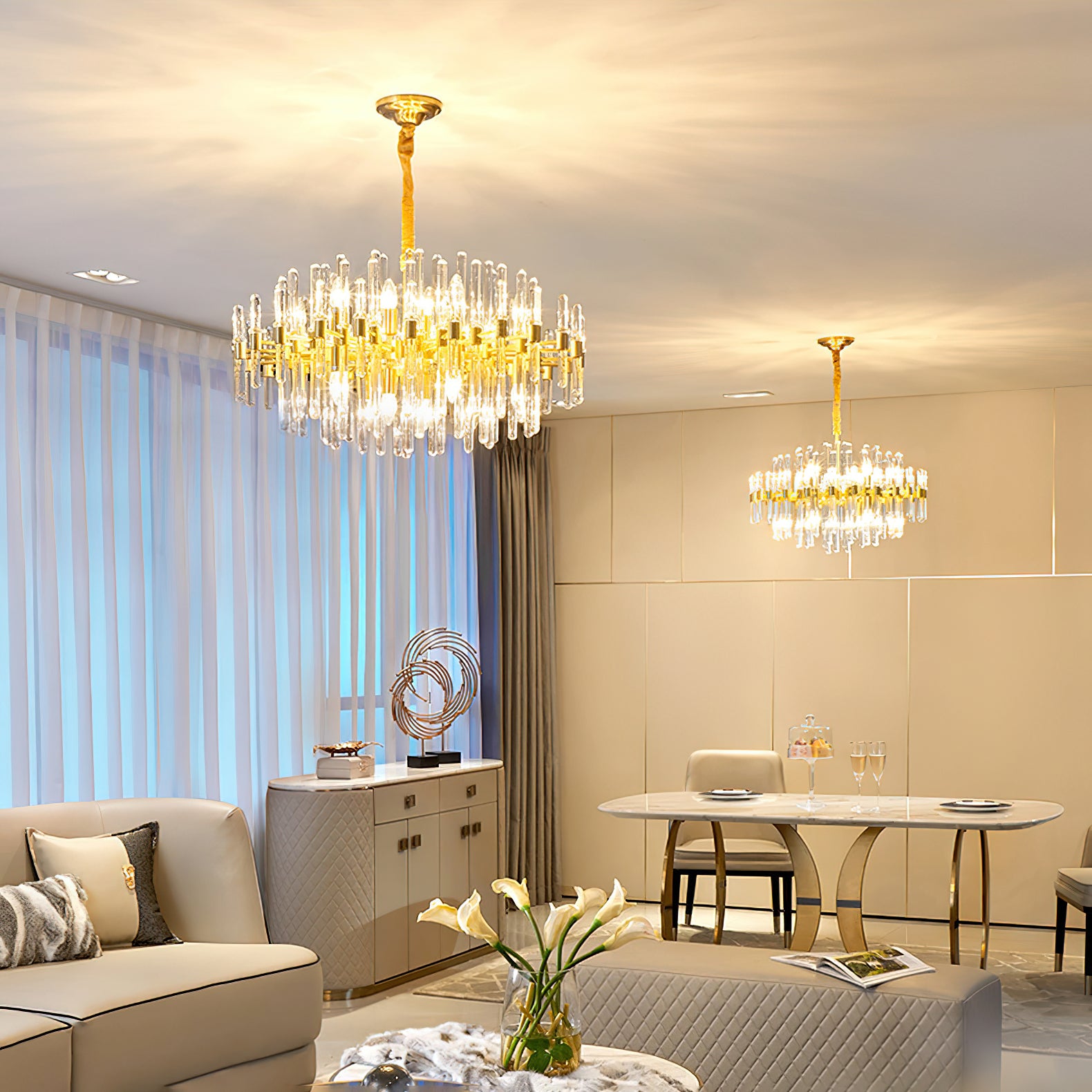 Vintage Antique Brass Chandelier - Lumpaz