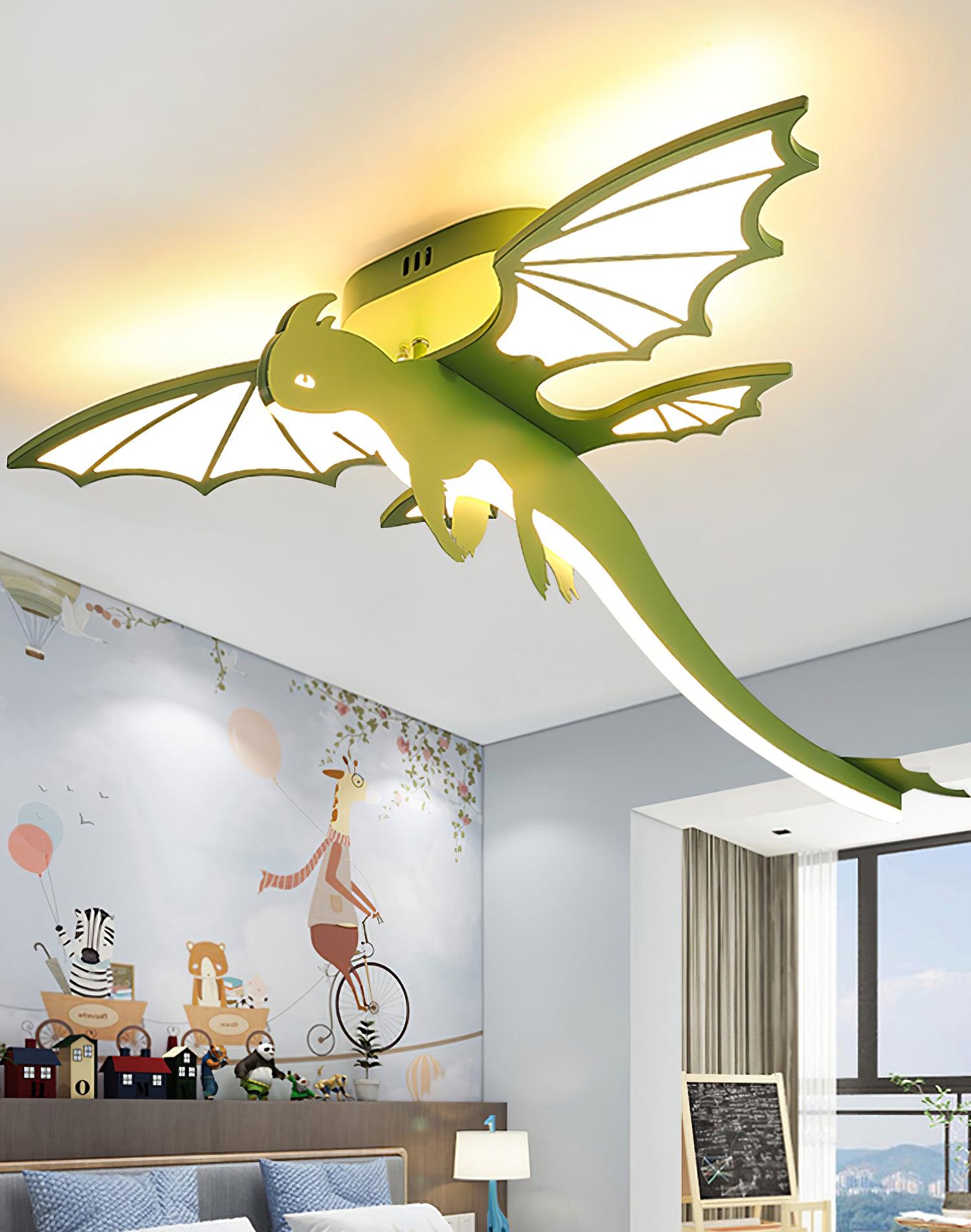 Green Dinosaur Ceiling Light - Lumpaz