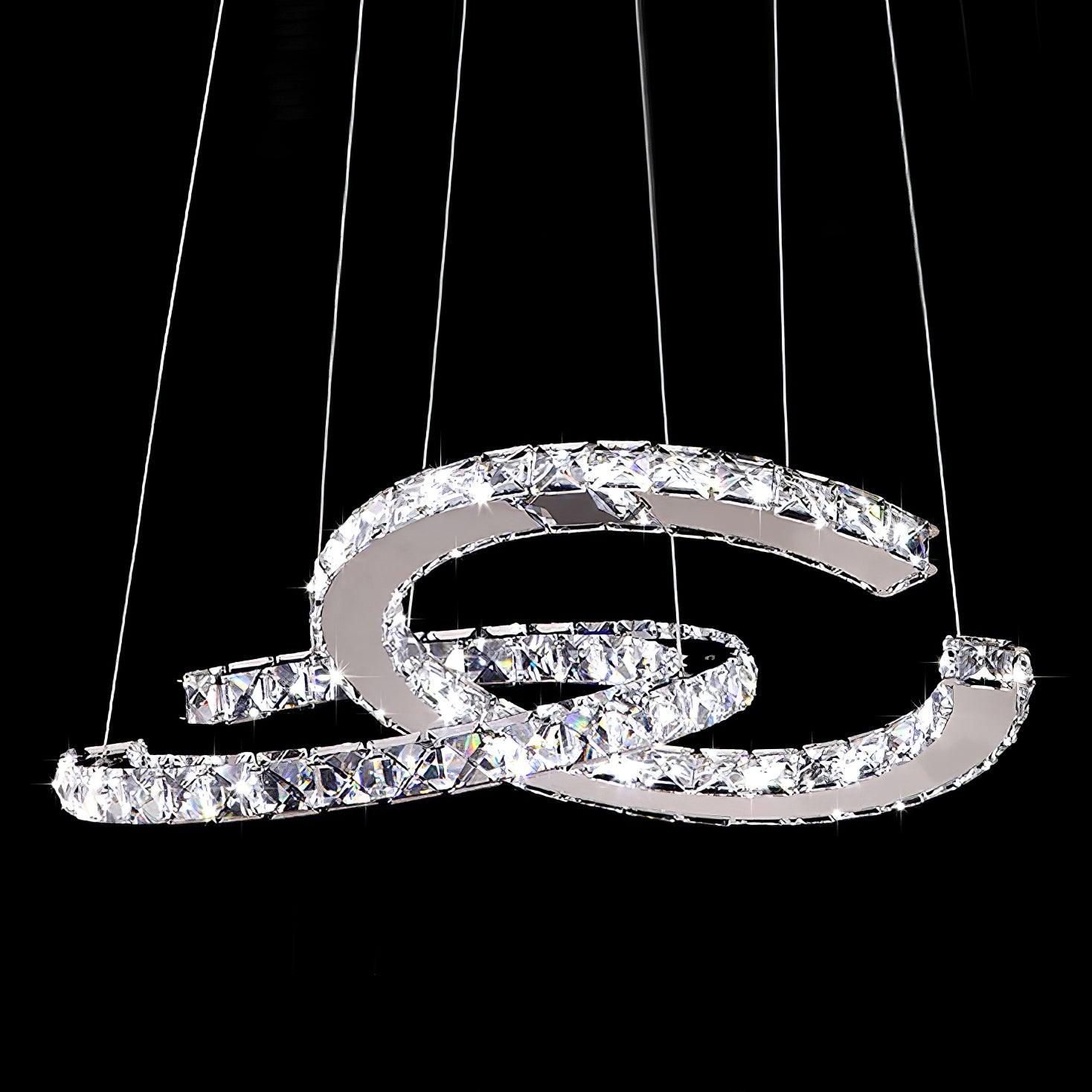 Modern Crystal Double C Chandelier - Lumpaz