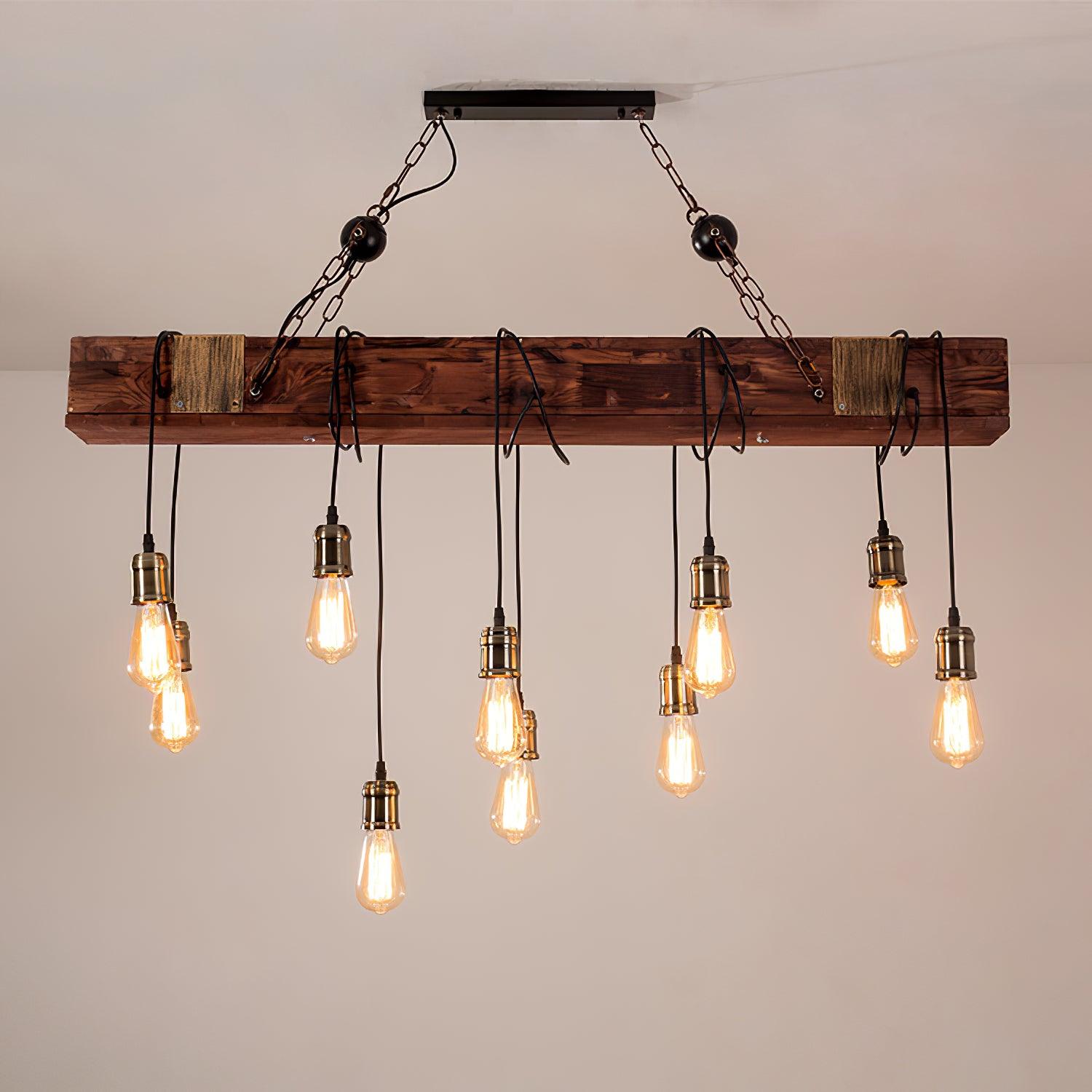 Wood Hanging Multi Chandelier - Lumpaz