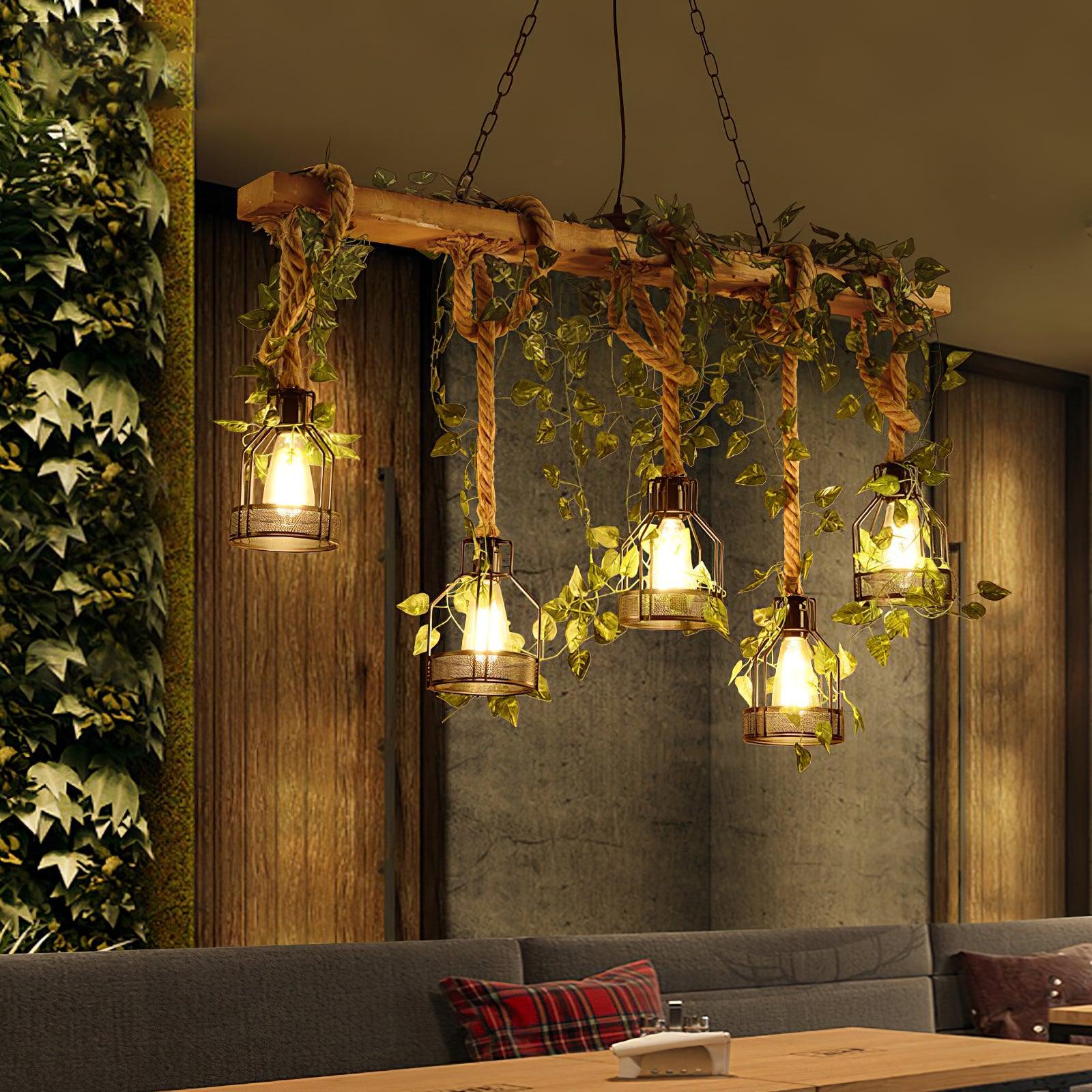 Rustic Wooden Chandelier - Lumpaz
