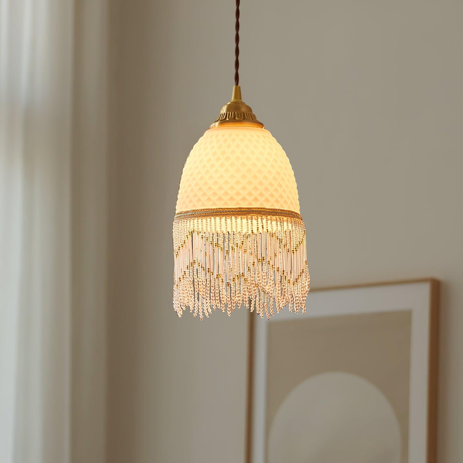 Mesh Tassel Glass Pendant Light - Lumpaz