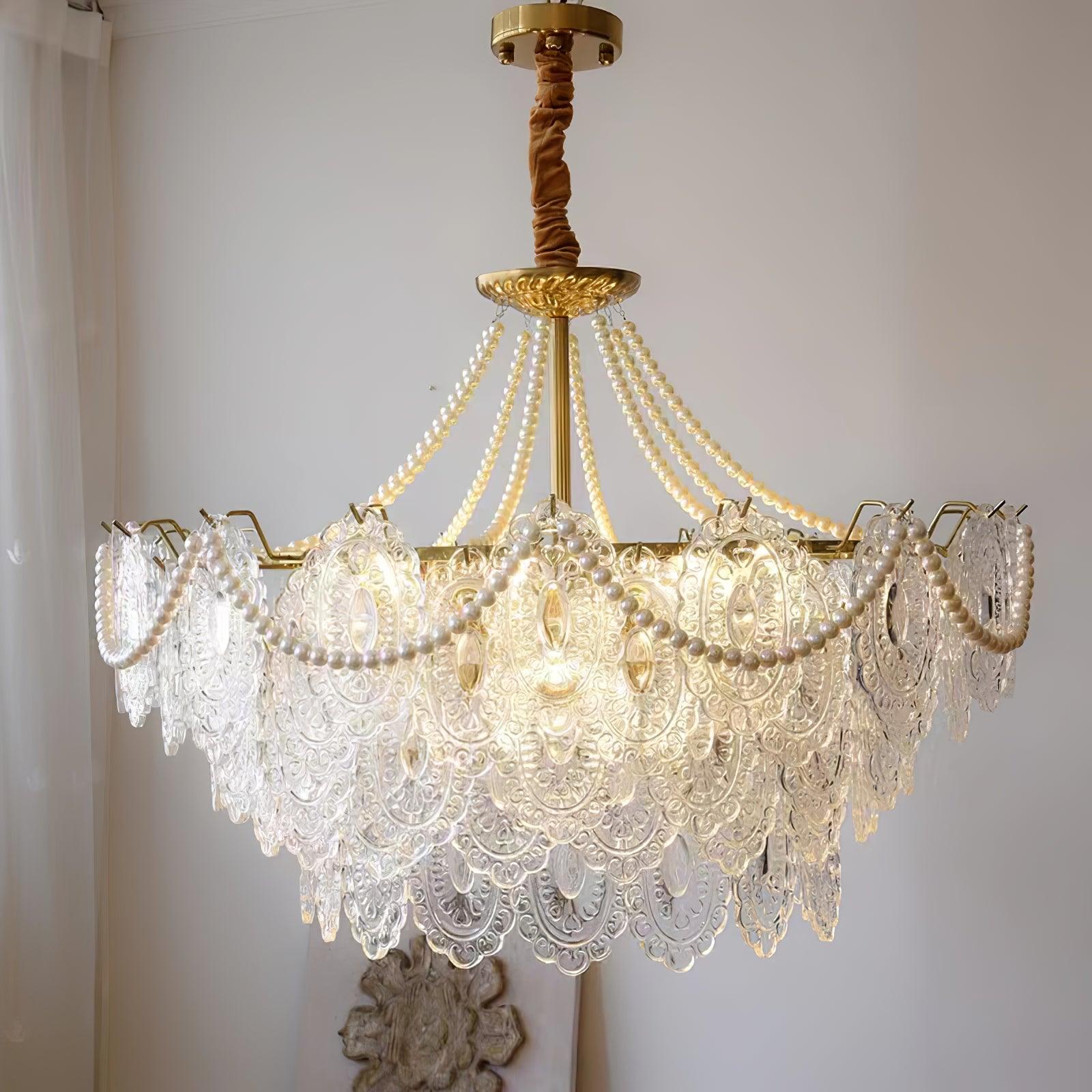 Pearls Glass Chandelier - Lumpaz
