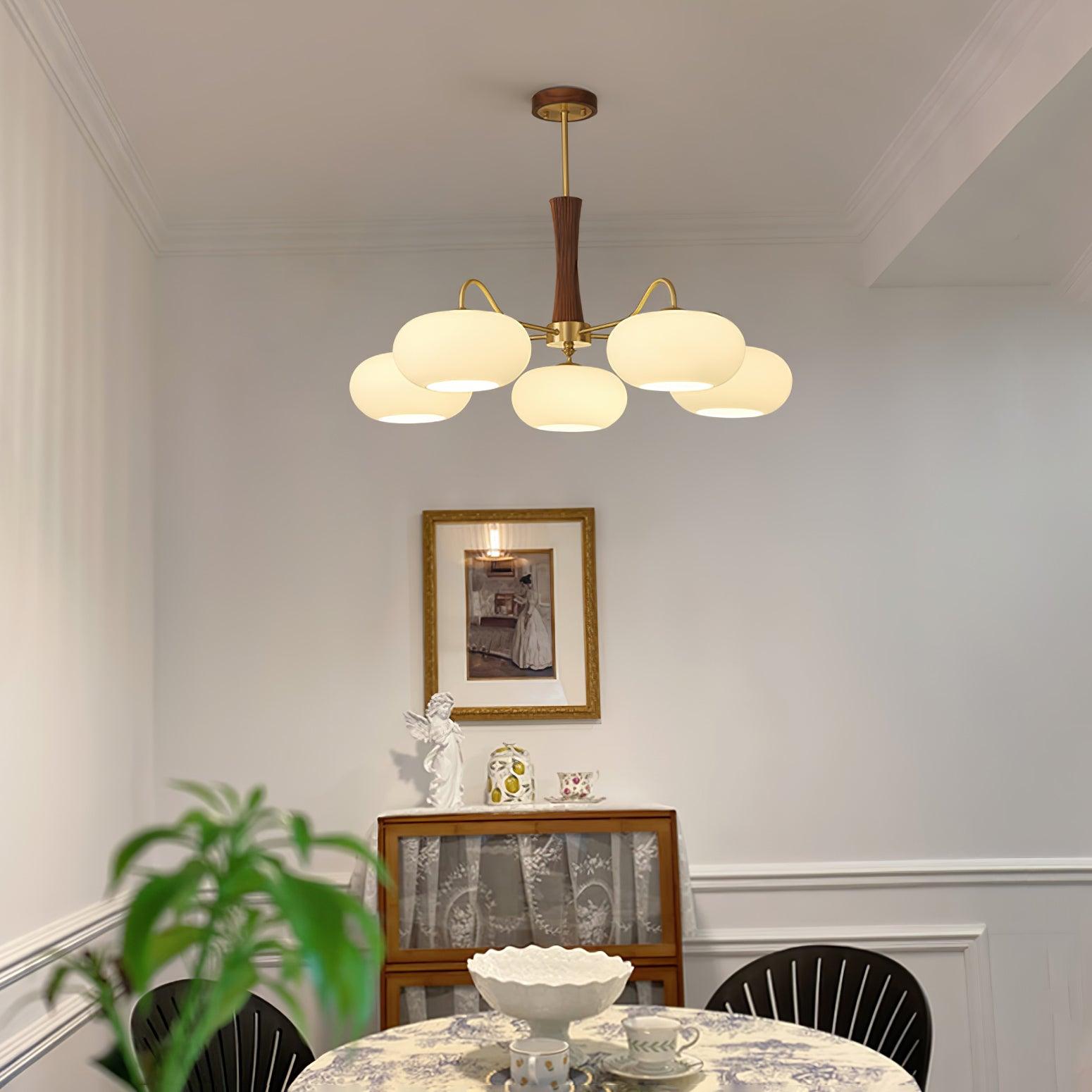 Brass Wooden Persimmon Ceiling Lamp - Lumpaz