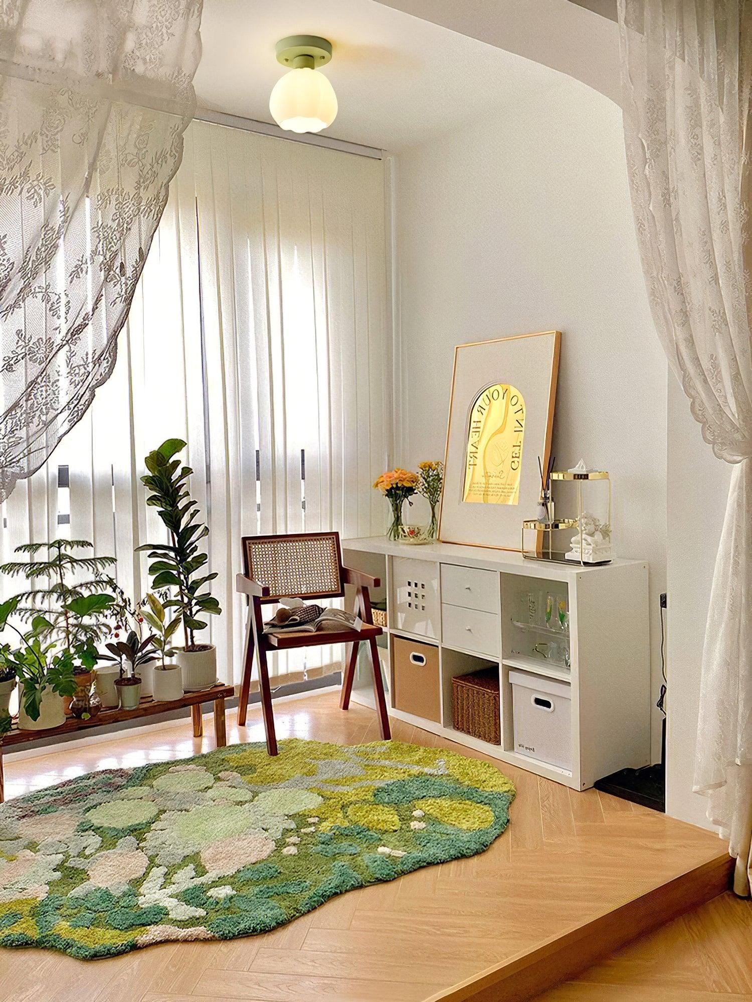 Flower Shaded Semi Flushmount Light - Lumpaz