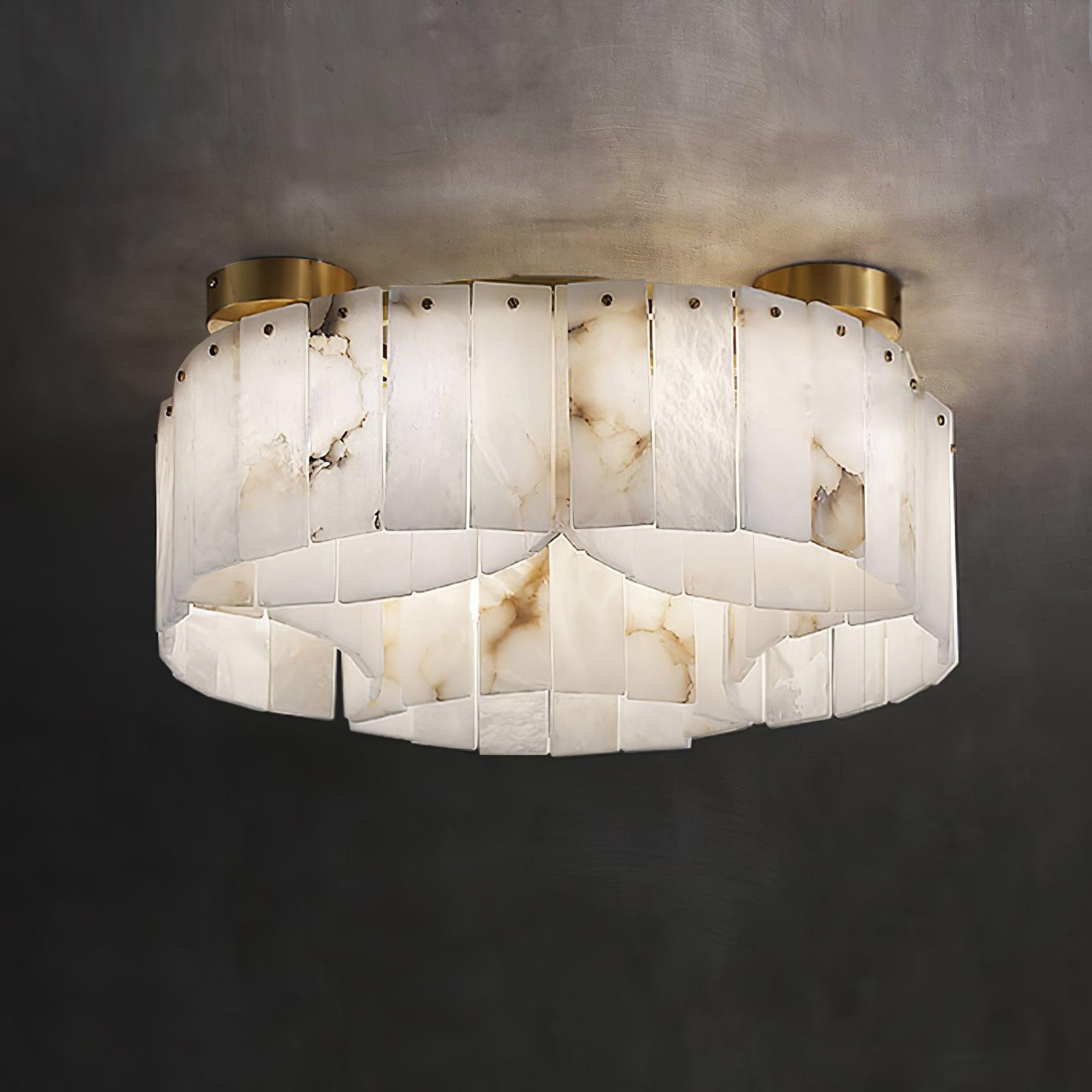 Luxe Alabaster Brass Ceiling Lamp - Lumpaz