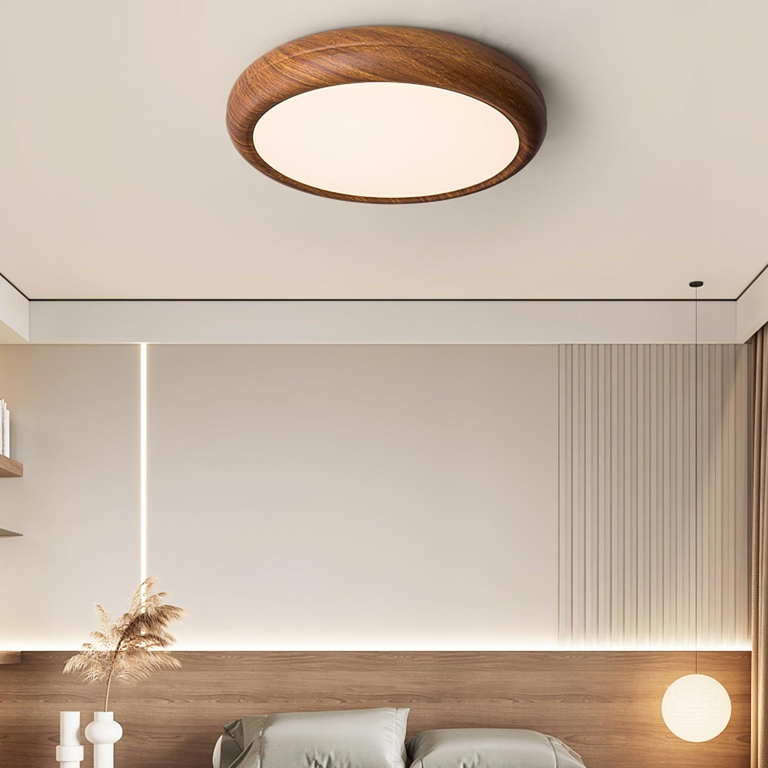 Wood Grain Round Ceiling Lamp - Lumpaz