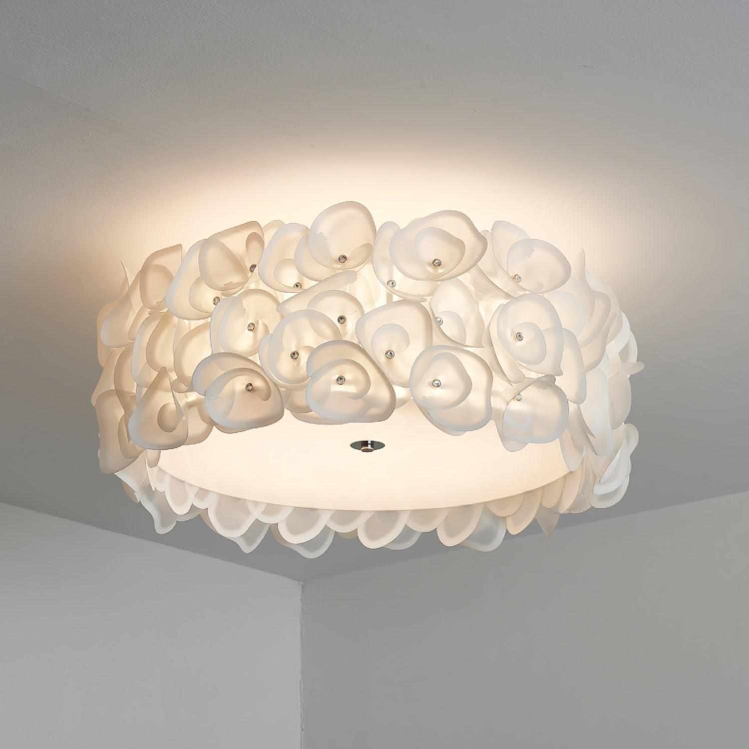 White Hydrangea Ceiling Lamp - Lumpaz