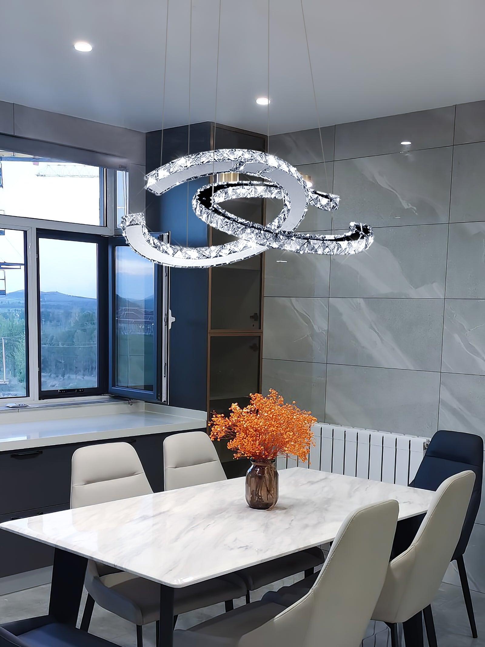 Modern Crystal Double C Chandelier - Lumpaz