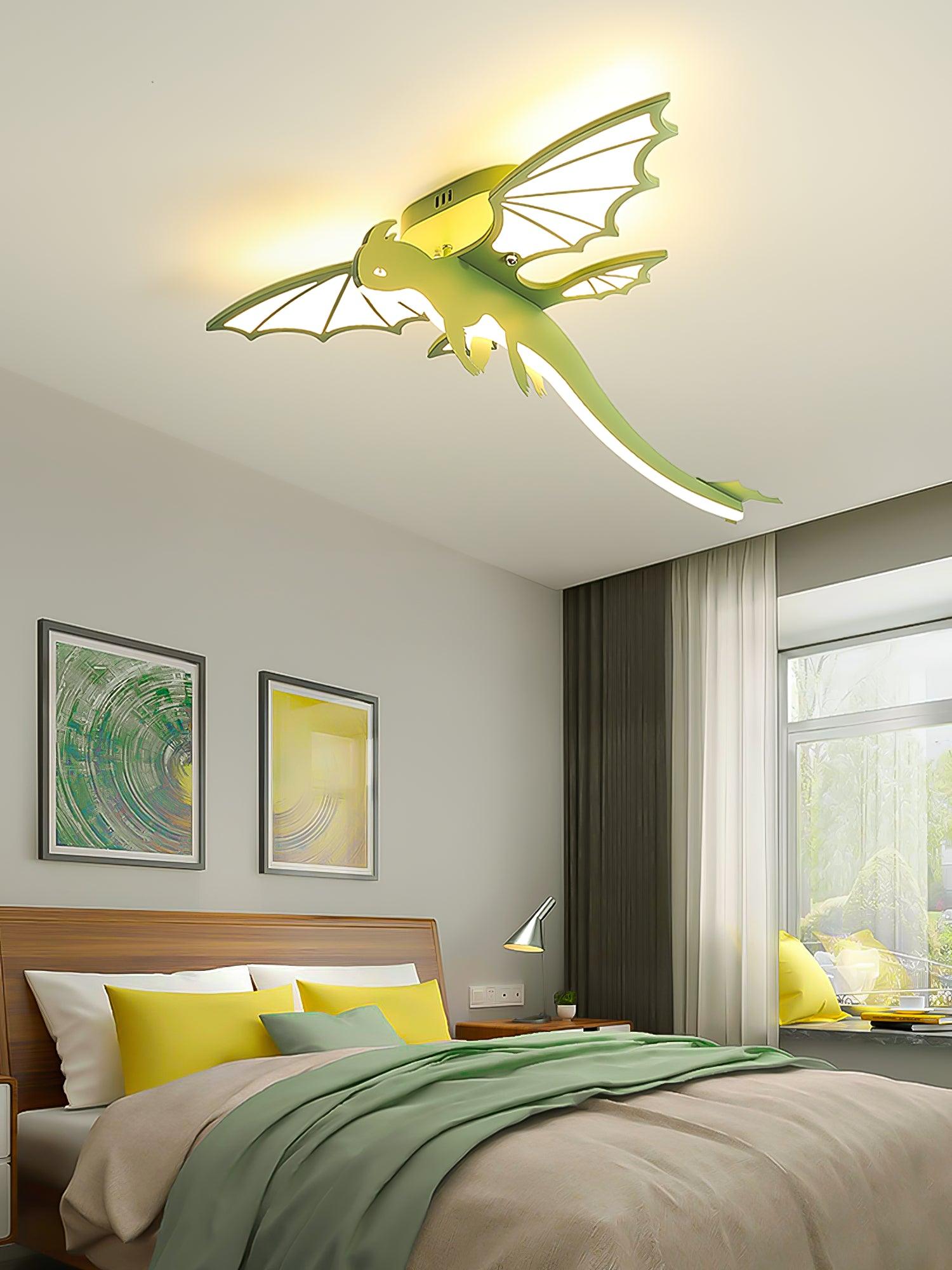 Green Dinosaur Ceiling Light - Lumpaz