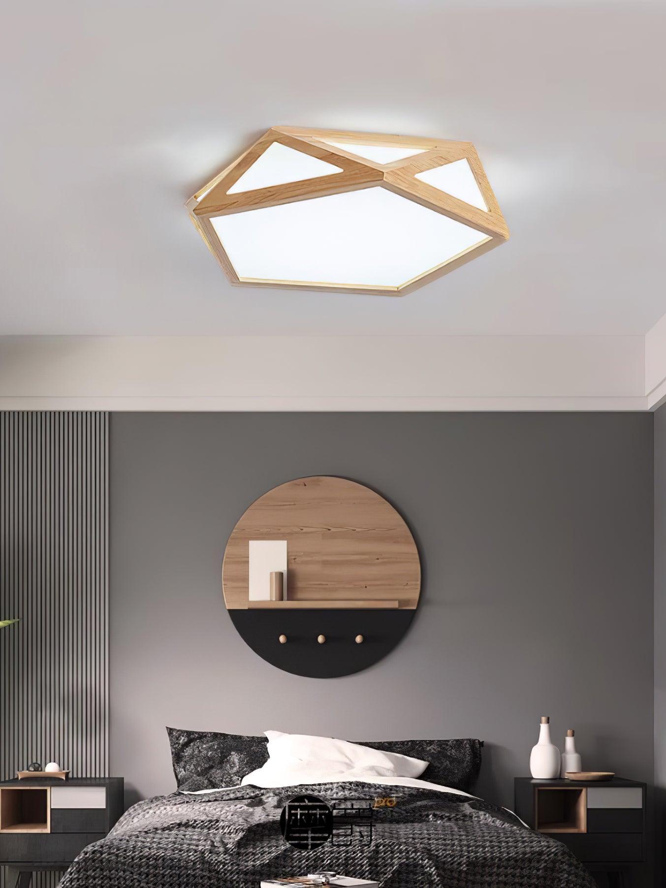 Diamond Wooden Ceiling Lamp - Lumpaz
