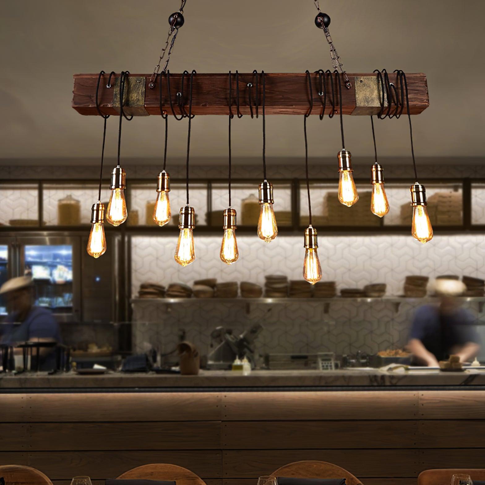 Wood Hanging Multi Chandelier - Lumpaz