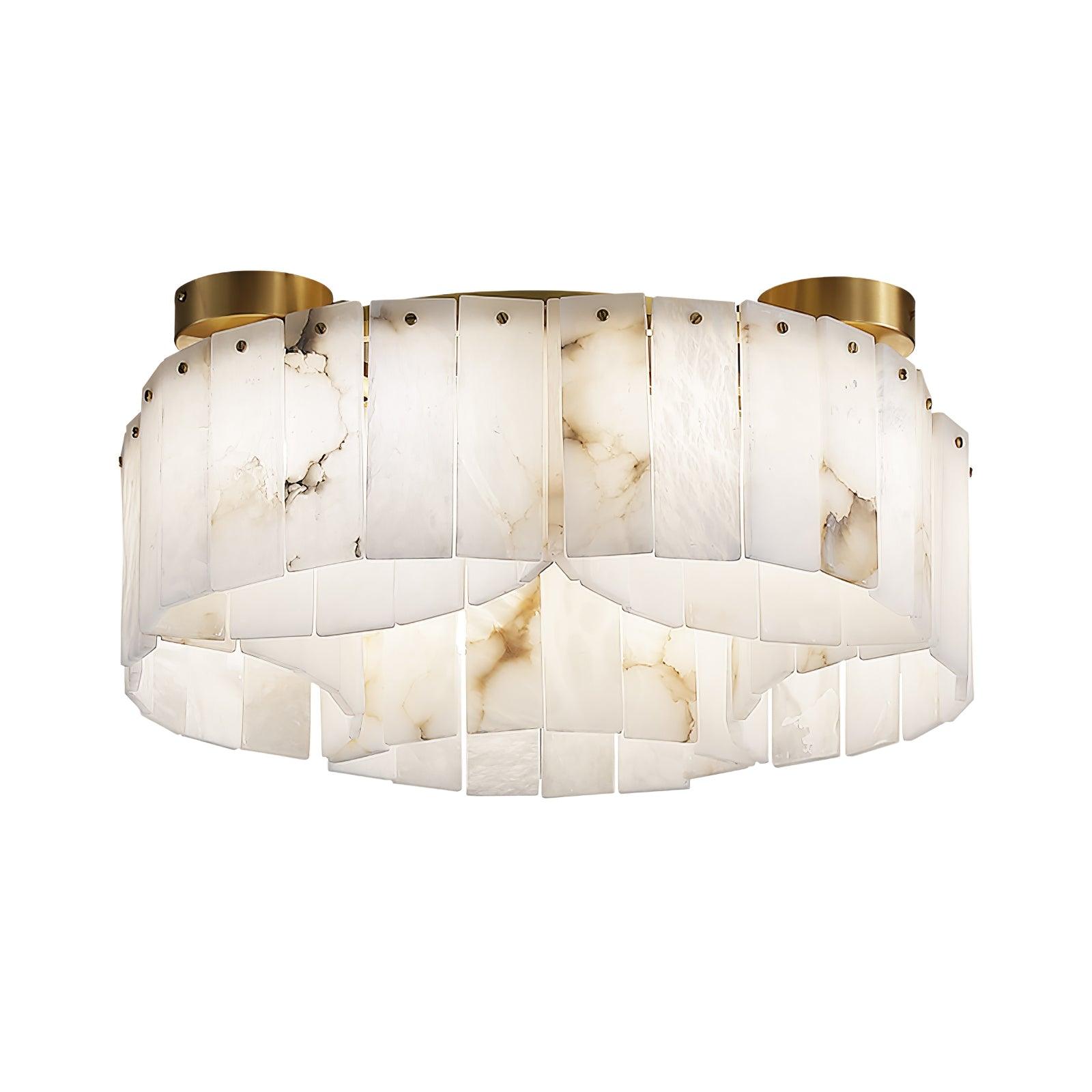 Luxe Alabaster Brass Ceiling Lamp - Lumpaz