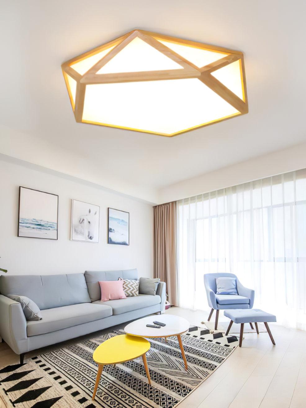 Diamond Wooden Ceiling Lamp - Lumpaz