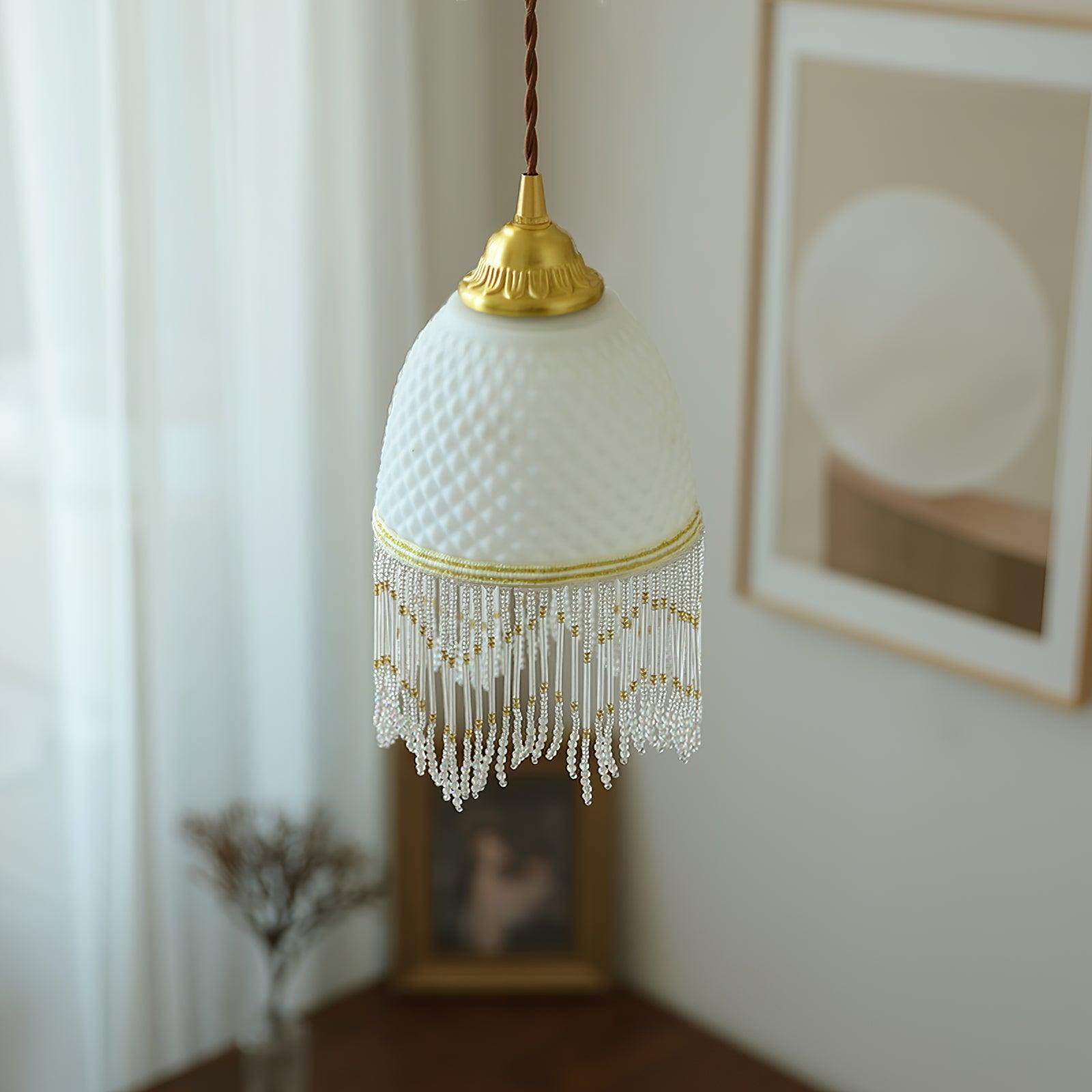 Mesh Tassel Glass Pendant Light - Lumpaz