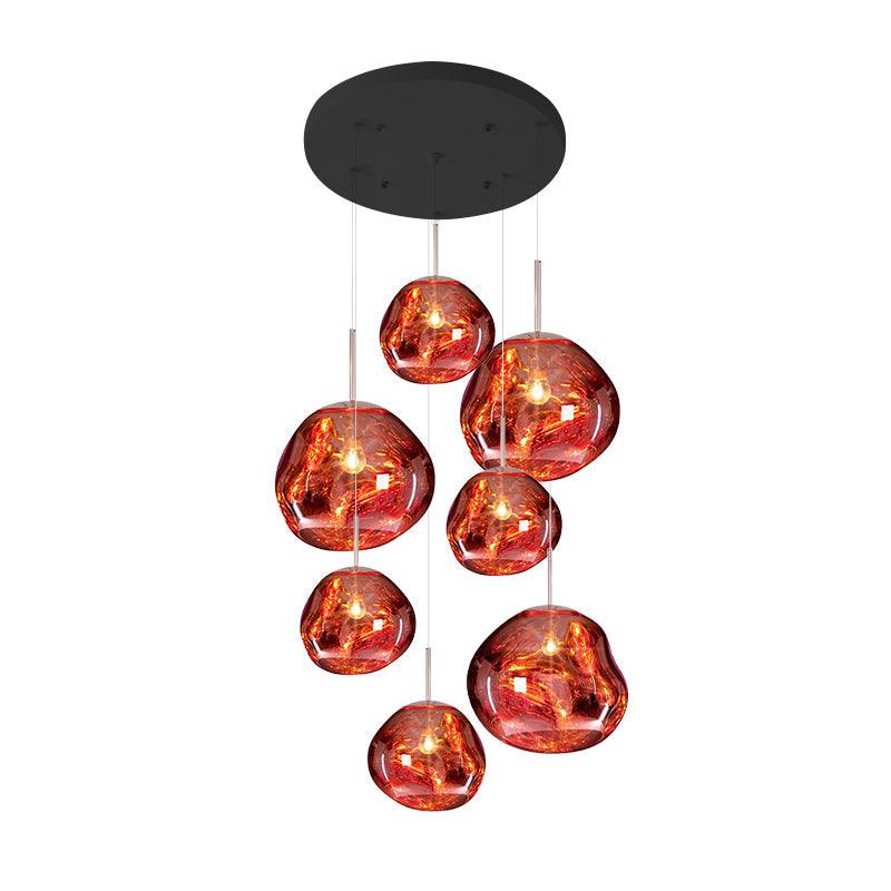 Multi Lava Round Pendant Lamp - Lumpaz