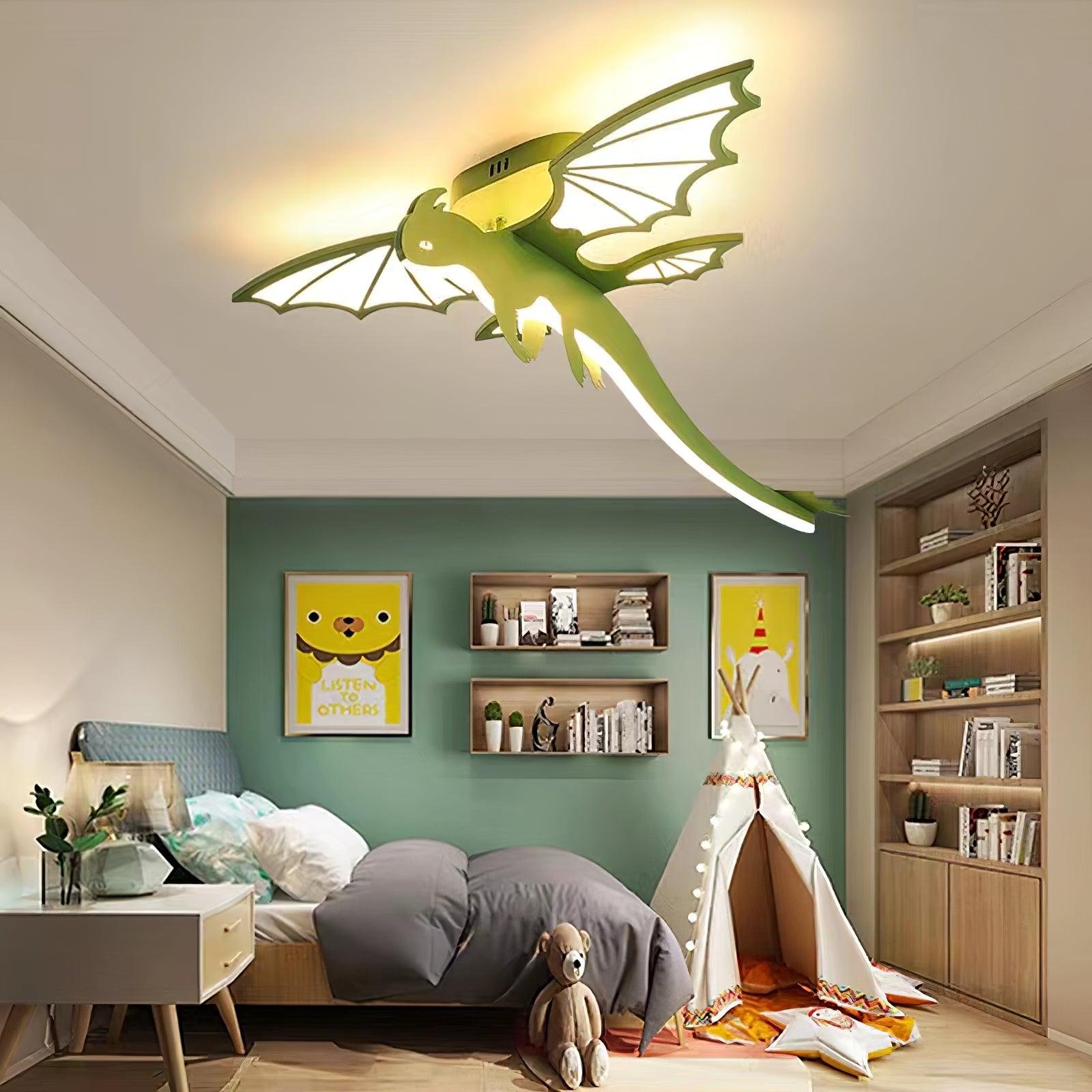 Green Dinosaur Ceiling Light - Lumpaz
