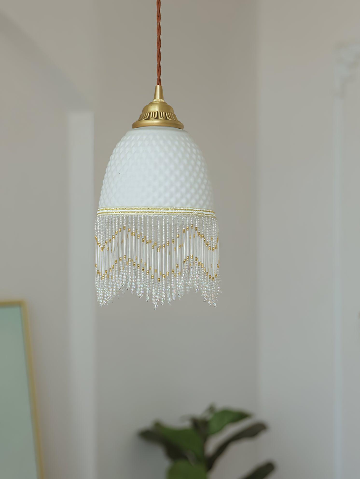 Mesh Tassel Glass Pendant Light - Lumpaz