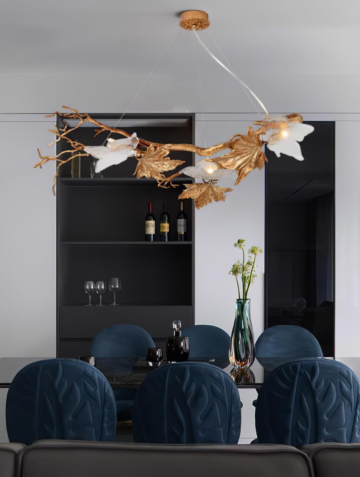 Folio Branch Brass Chandelier - Lumpaz